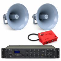 Комплект оповещения о воздушной тревоге AIR alert Wi-Fi-WEB + 2×LFA 100 Вт + DV Audio MA-180.6P до 1200 м²