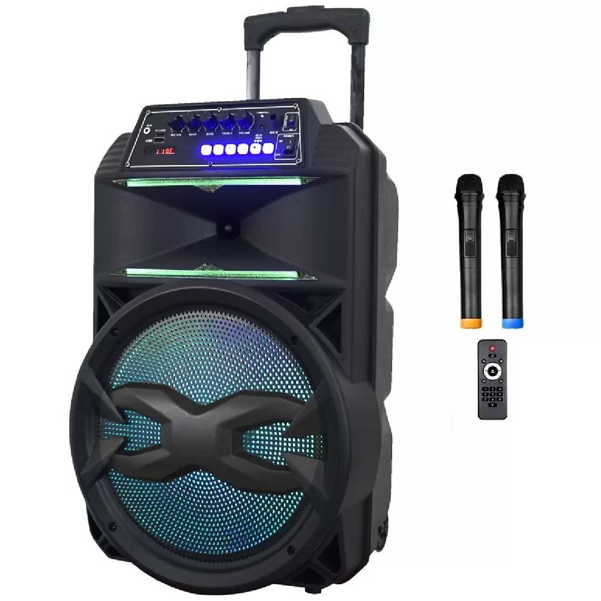Портативна акустична система BIG240BAT USB/MP3/FM/BT/TWS + 2pcs VHF mic
