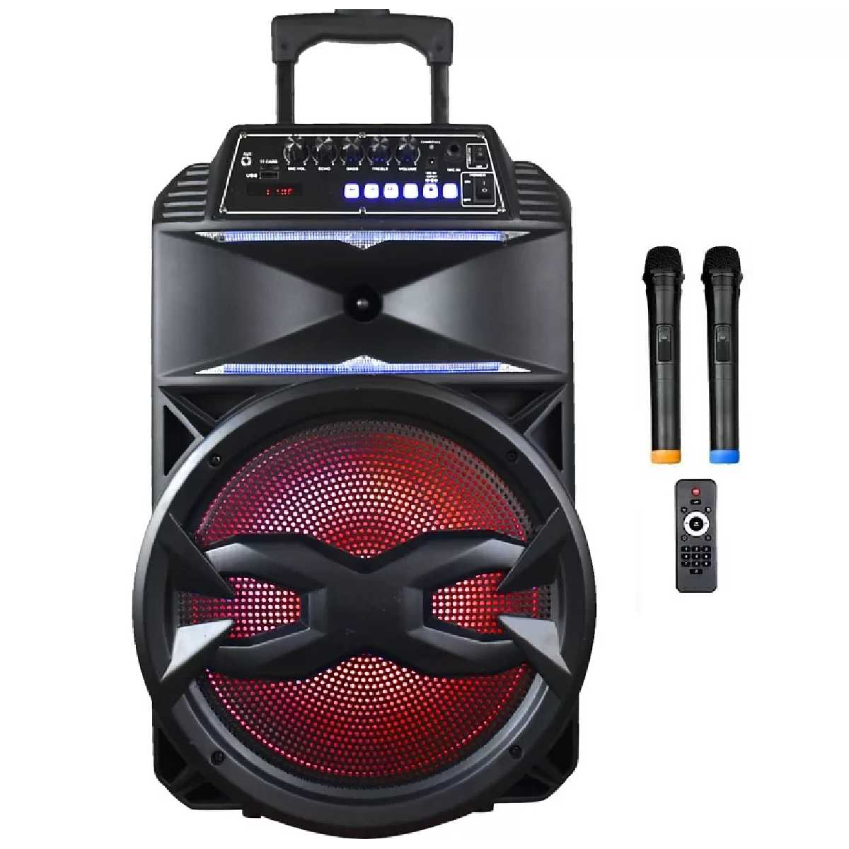 Портативна акустична система BIG240BAT USB/MP3/FM/BT/TWS + 2pcs VHF mic