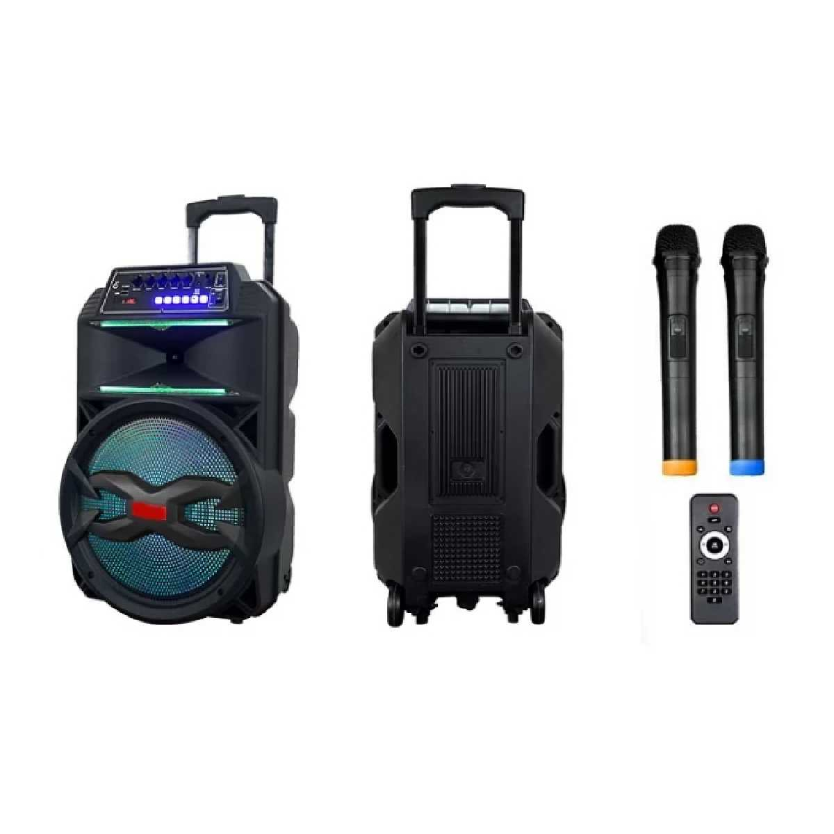 Портативна акустична система BIG240BAT USB/MP3/FM/BT/TWS + 2pcs VHF mic
