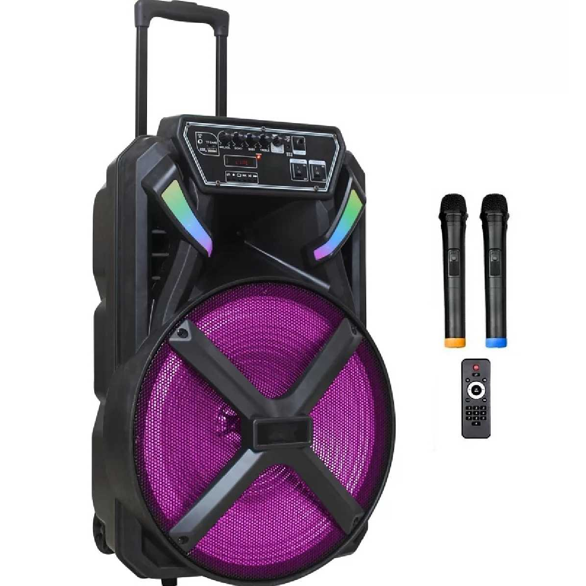 Портативна акустична система BIG230BAT USB/MP3/FM/BT/TWS + 2pcs VHF mic