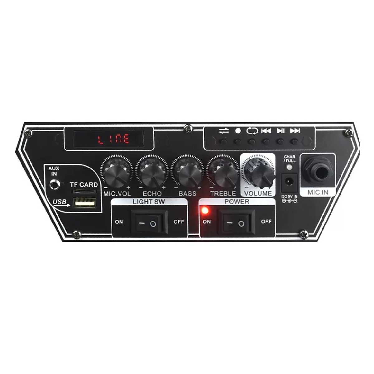 Портативна акустична система BIG230BAT USB/MP3/FM/BT/TWS + 2pcs VHF mic