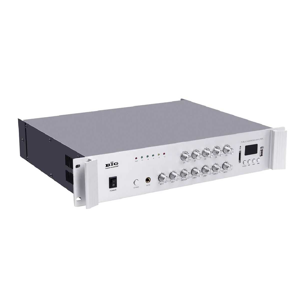 Трансляційний підсилювач потужності BIG PADIG100 5zone MP3/FM/BT REMOTE