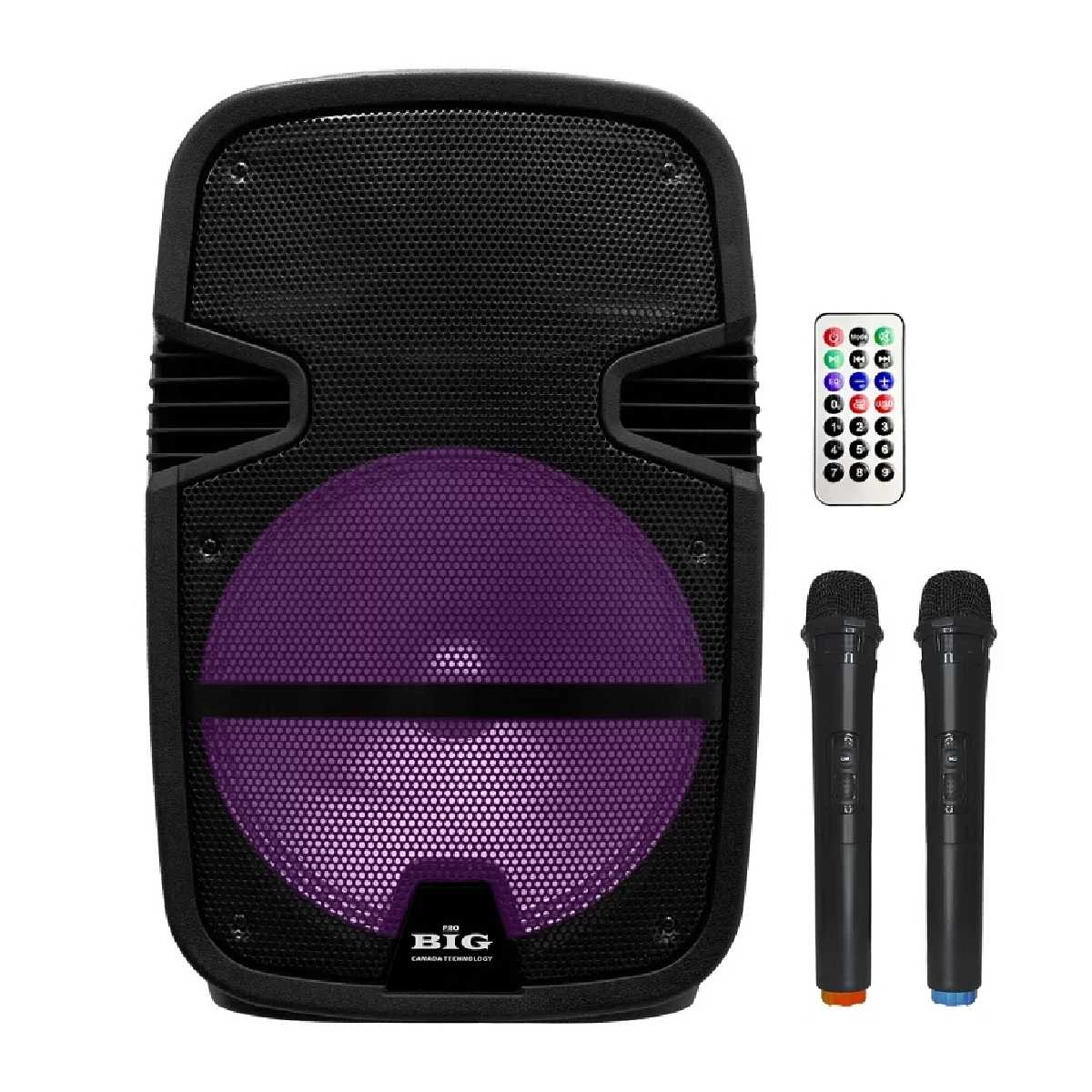 Портативна акустична система BIG300TORNADO USB/MP3/FM/BT/TWS + 2pcs VHF mic