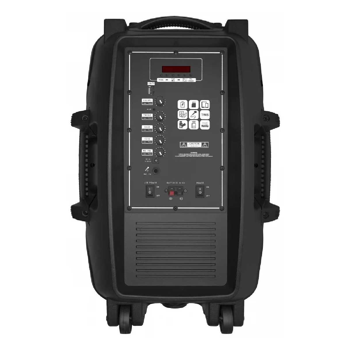 Портативная акустическая система BIG350STORM USB/MP3/FM/BT/TWS + 2pcs VHF mic