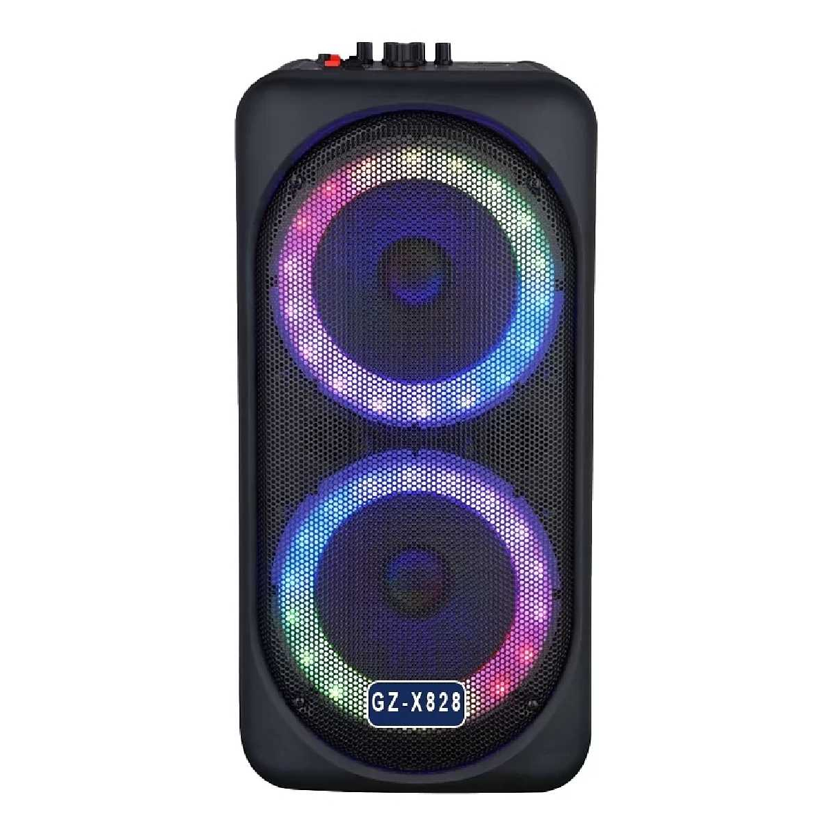 Портативная акустическая система JB X828 USB/MP3/FM/BT/TWS + 2pcs VHF mic