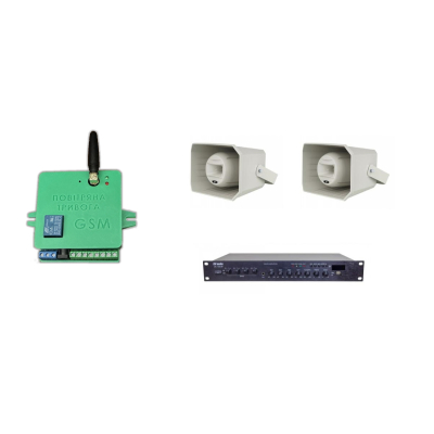 Комплект звука DV audio LA1202MH50 до 1200 м.кв + Автоматизований модуль Повітряна тривога GSM + Хвилина мовчання