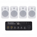 Акустичний комплект Sky Sound SMP-1424 White, підсилювач 2×30 Вт, 4 настінні колонки 4"