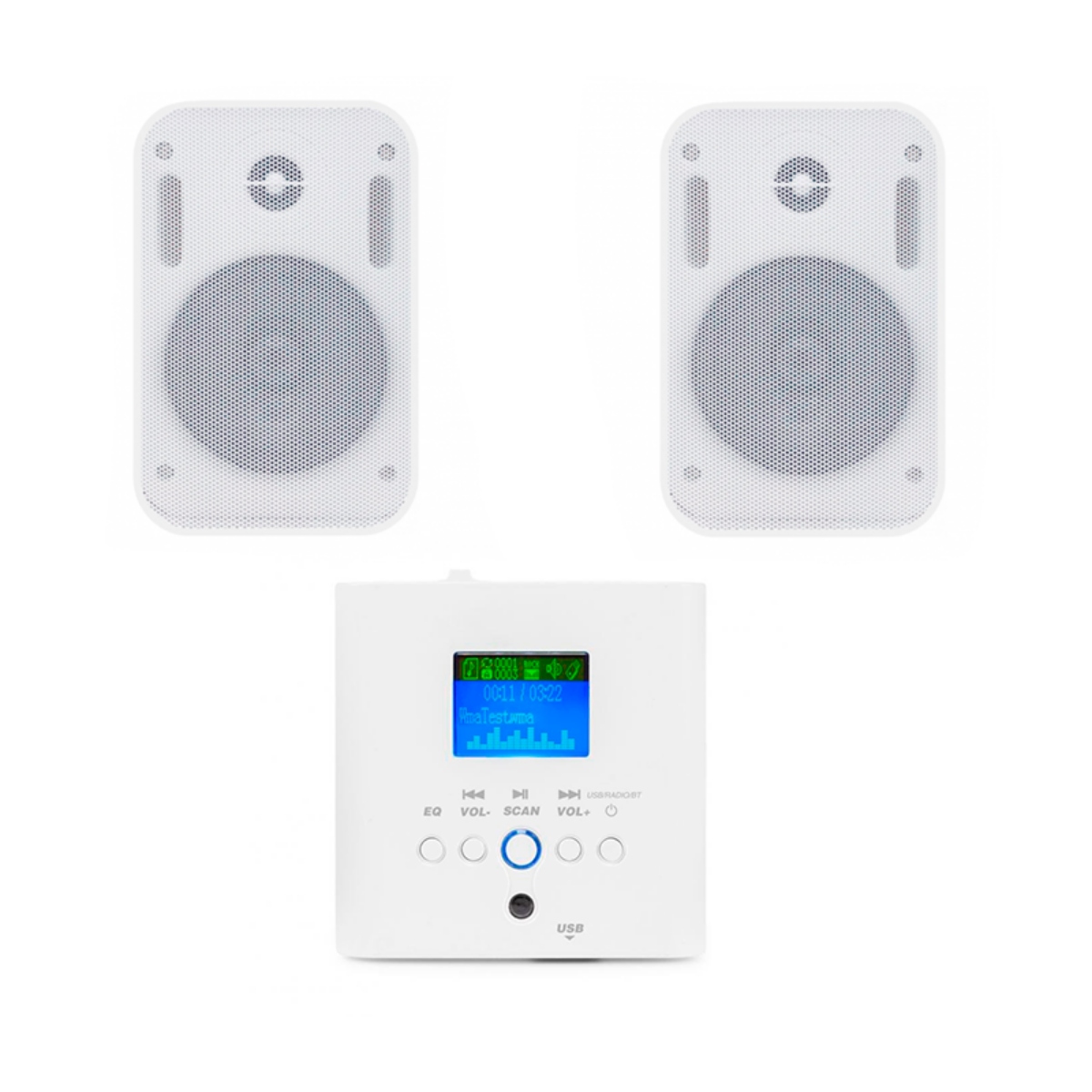 Акустичний комплект Sky Sound MRW-1402 White, настінні колонки 4", 20 Вт