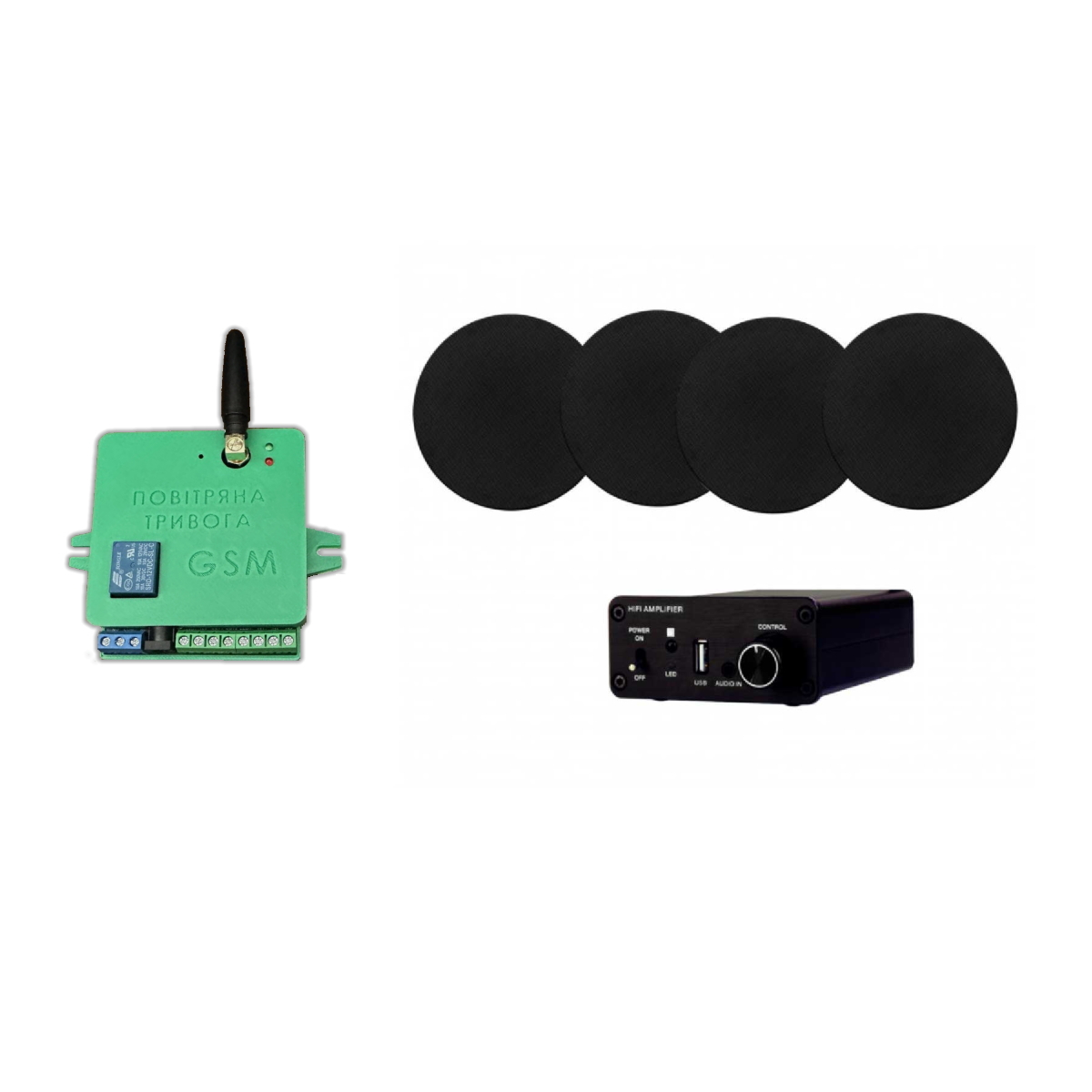 Акустический комплект SKY SOUND BOX PRO-6504 BLACK + Автоматизований модуль Повітряна тривога GSM + Хвилина мовчання