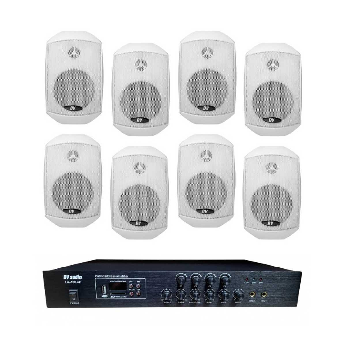 Комплект звуку DV audio LA1008MS4W для приміщення до 160 м.кв