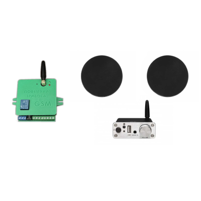 Комплект звука DV audio A30W2CMG6B до 30м.кв. + Автоматизированный модуль Воздушная тревога GSM + Минута молчания