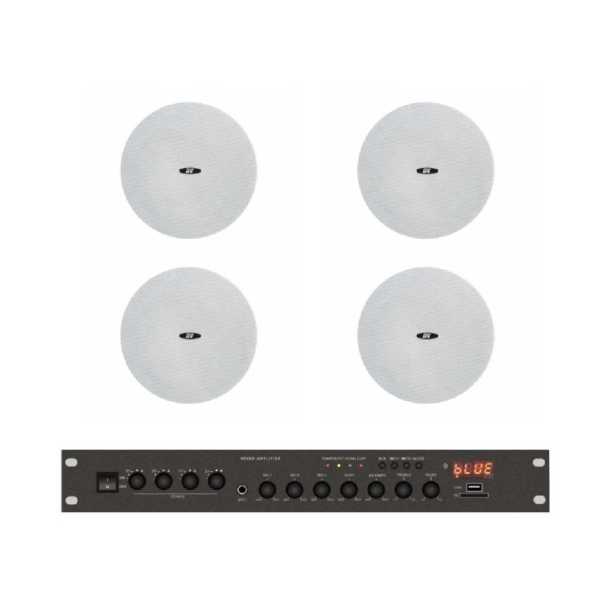 Комплект звуку DV audio LA804CMG6W для приміщення до 80м.кв.