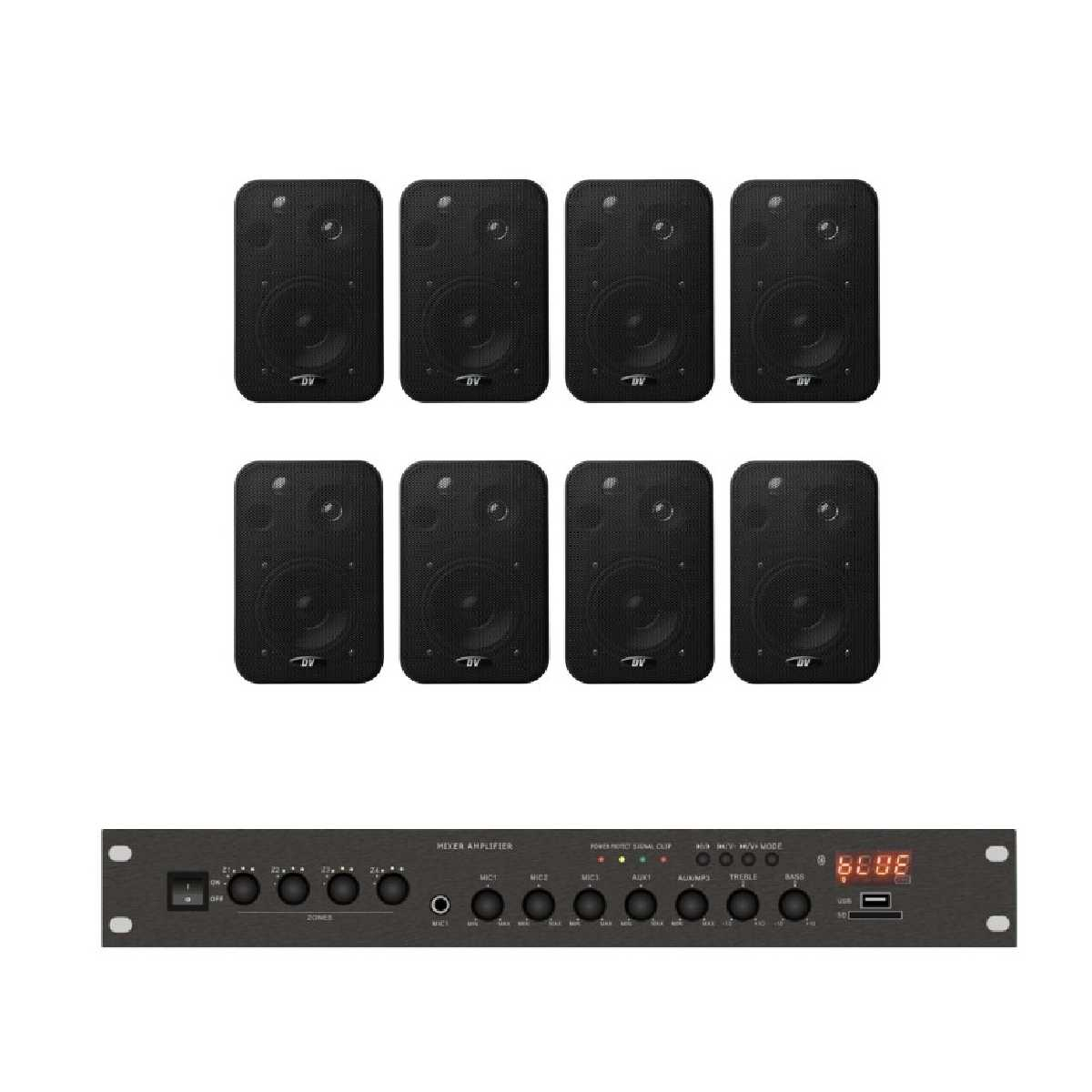 Комплект звуку DV audio LA808CON1B для приміщення до 160м.кв.