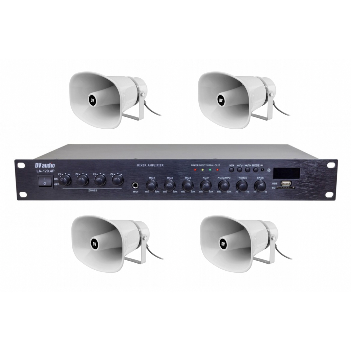 Комплект звуку DV audio LA1204HS30 для зони оповіщення до 1200 м.кв.