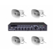 Комплект звуку DV audio DMA1204HS30 для зони оповіщення до 1200 м², трансляційний підсилювач + 4 рупорні АС + Автоматизований модуль Повітряна тривога GSM + Хвилина мовчання