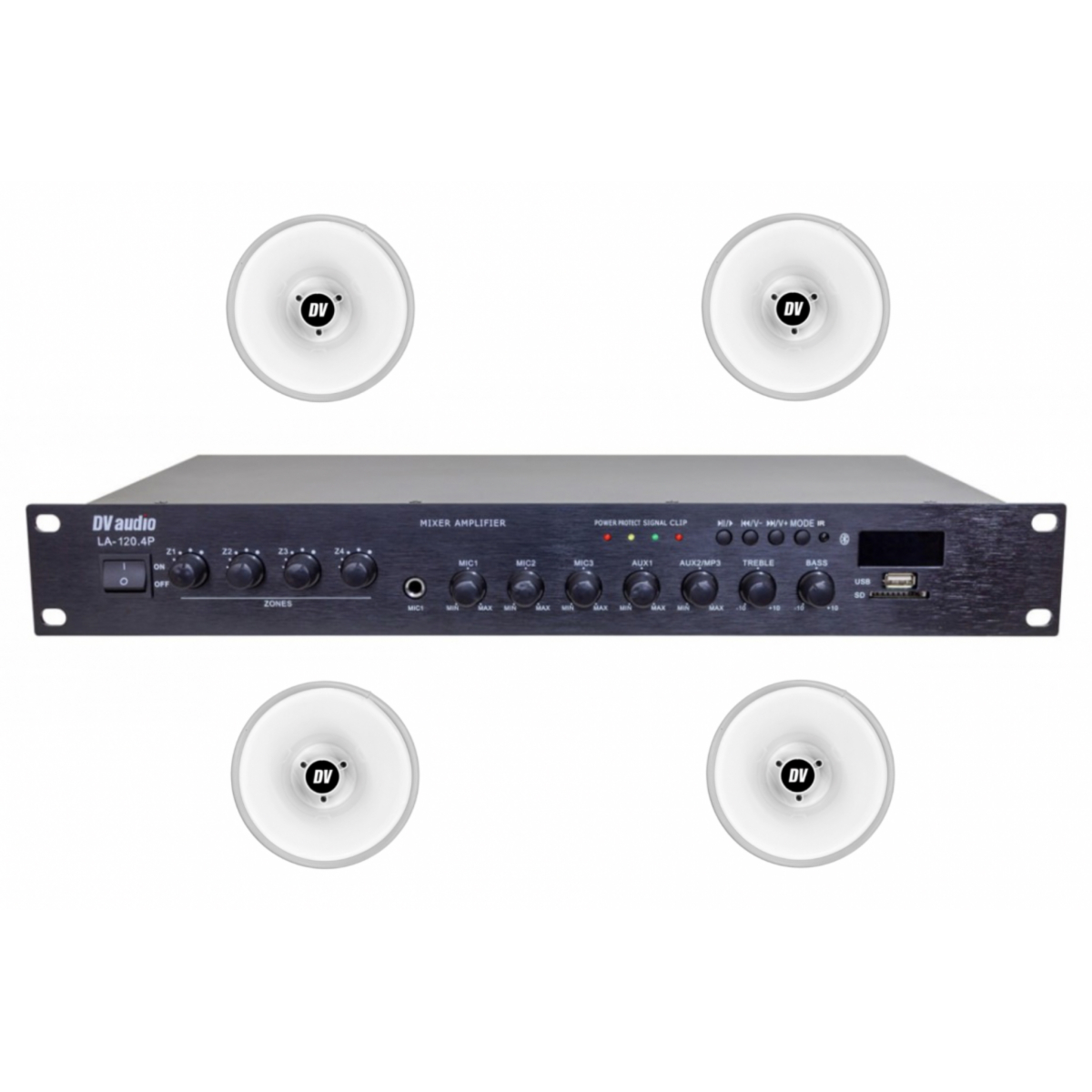 Комплект звуку DV audio LA1204SH30 для зони оповіщення до 1200 м.кв