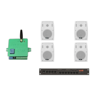 Комплект звука DV audio LA804PB4W до 120м.кв + Автоматизований модуль Повітряна тривога GSM + Хвилина мовчання