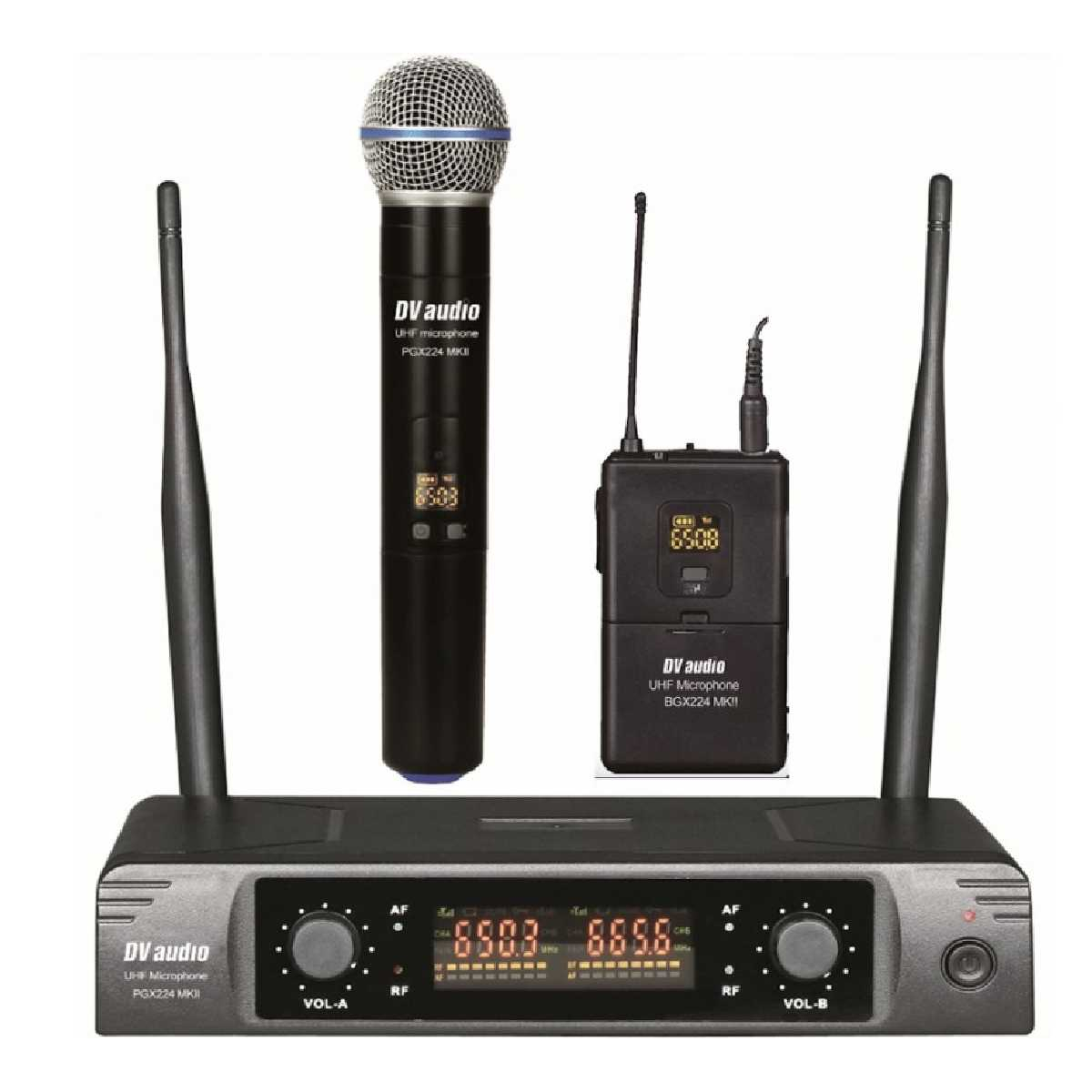 Радіосистема DV audio BGX-224 MKII комбінована (з ручним та поясним передавачами)