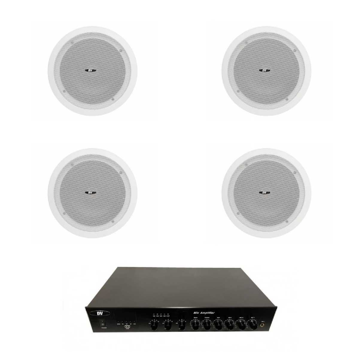 Комплект звуку DV audio LA1204C8 для приміщення до 80 м.кв