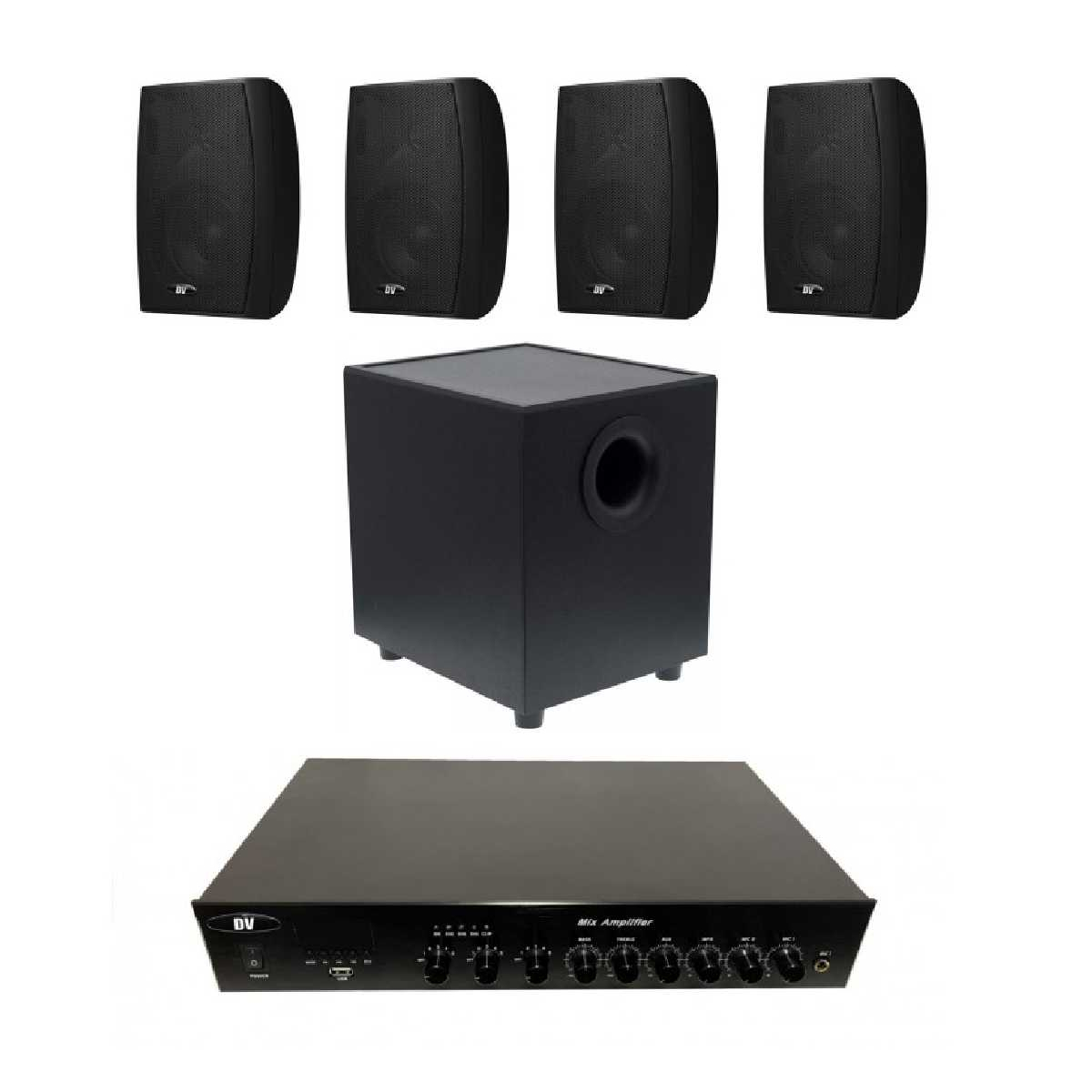 Комплект звуку DV audio LA1204PB4BSUB8T для приміщення до 80м.кв