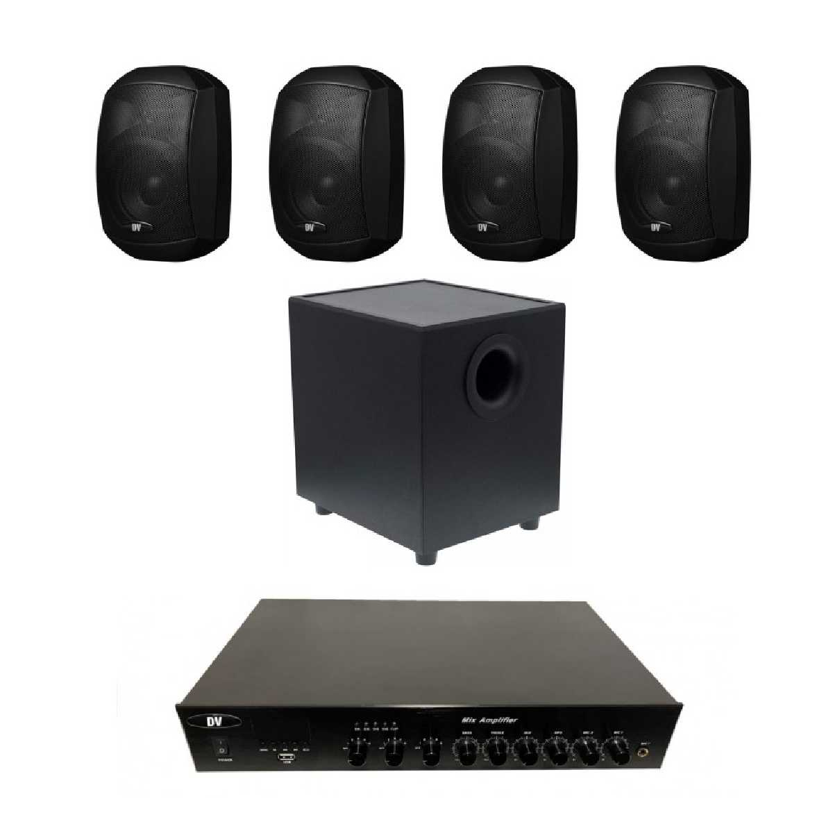 Комплект звуку DV audio LA1204MS4B для приміщення до 80м.кв