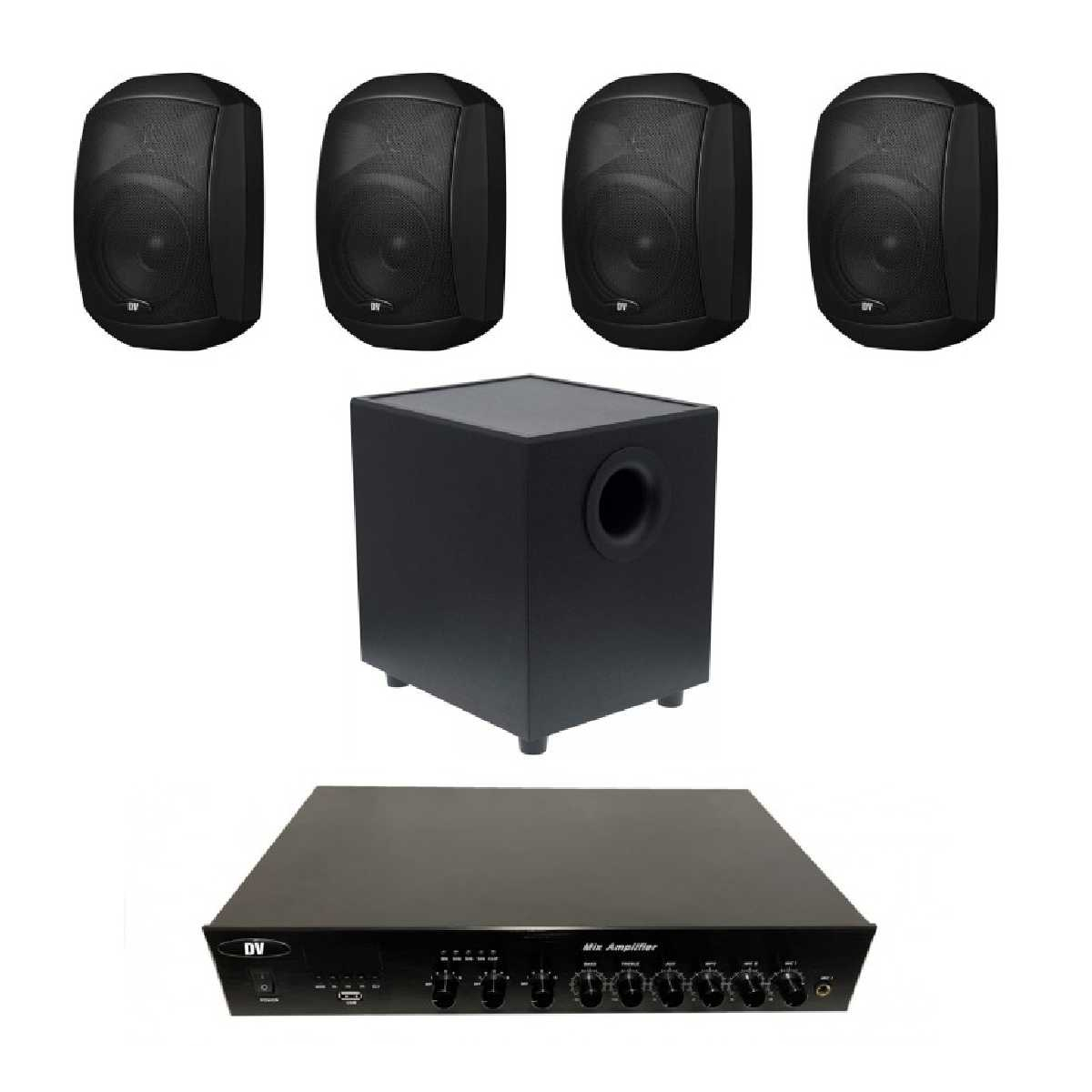 Комплект звуку DV audio LA1204MS5BSUB8T для приміщення до 100м.кв