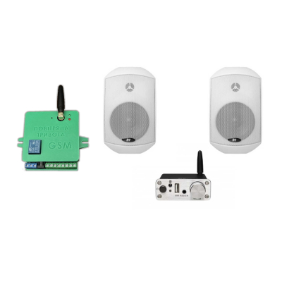 Комплект звука DV audio A30WMS5W до 40м.кв. + Автоматизированный модуль Воздушная тревога GSM + Минута молчания