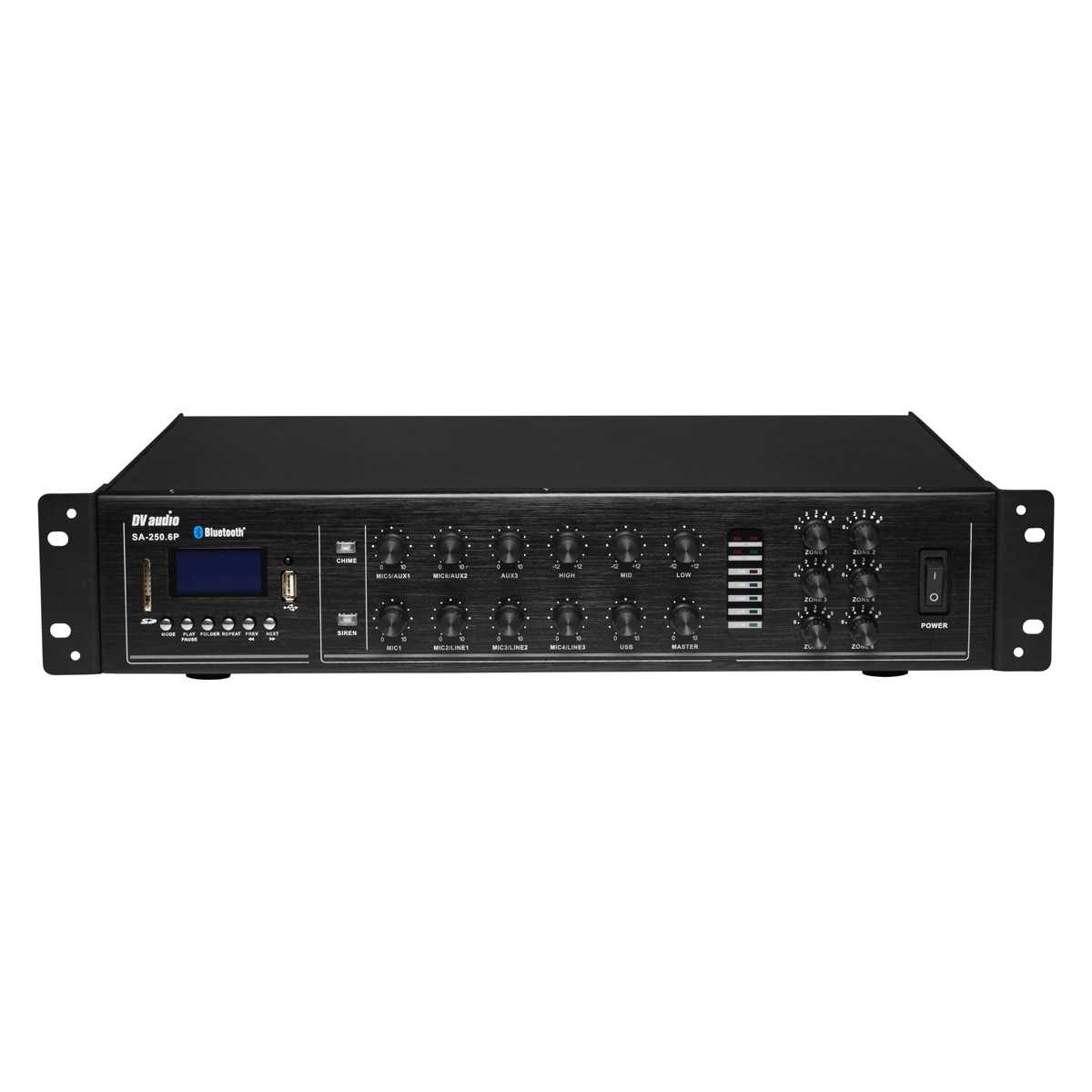 Трансляційний мікшер-підсилювач із USB DV audio SA-250.6P