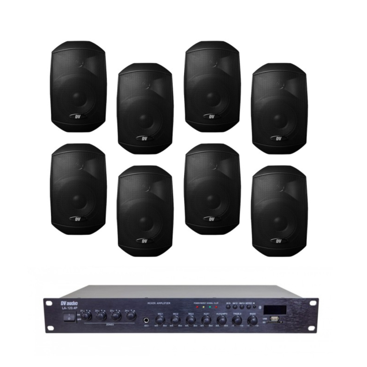 Комплект звука DV audio LA1208MS4B для помещения до 160 м.кв.