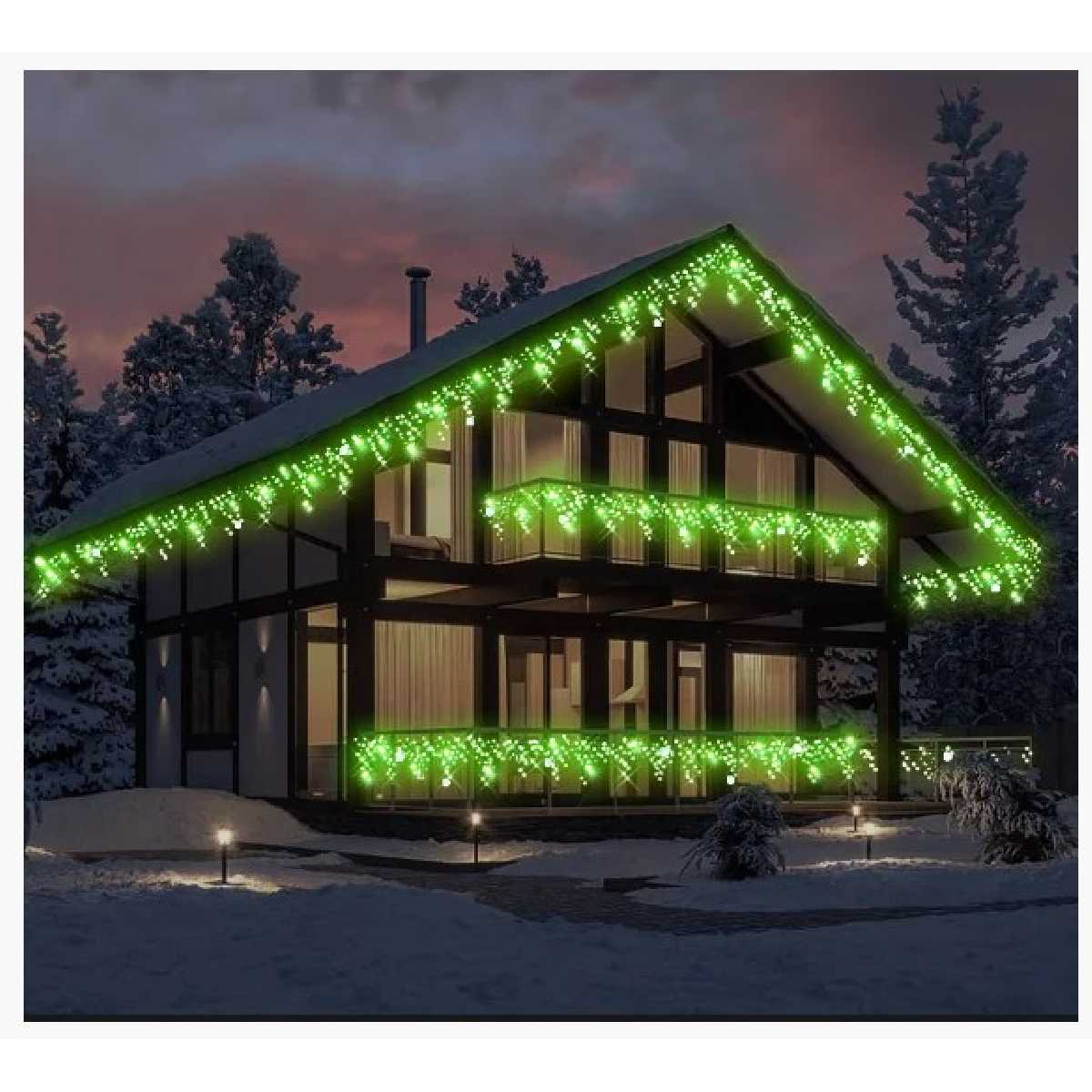 Гірлянда вулична бахрома STLS 90LED 230V 2x0,5m мерехтять всі 90LED зелений IP44 EN