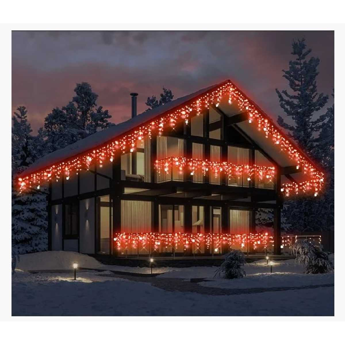 Гірлянда вулична бахрома STLS 120LED 230V 2x0,9m мерехтить 120LED червоний IP44 EN
