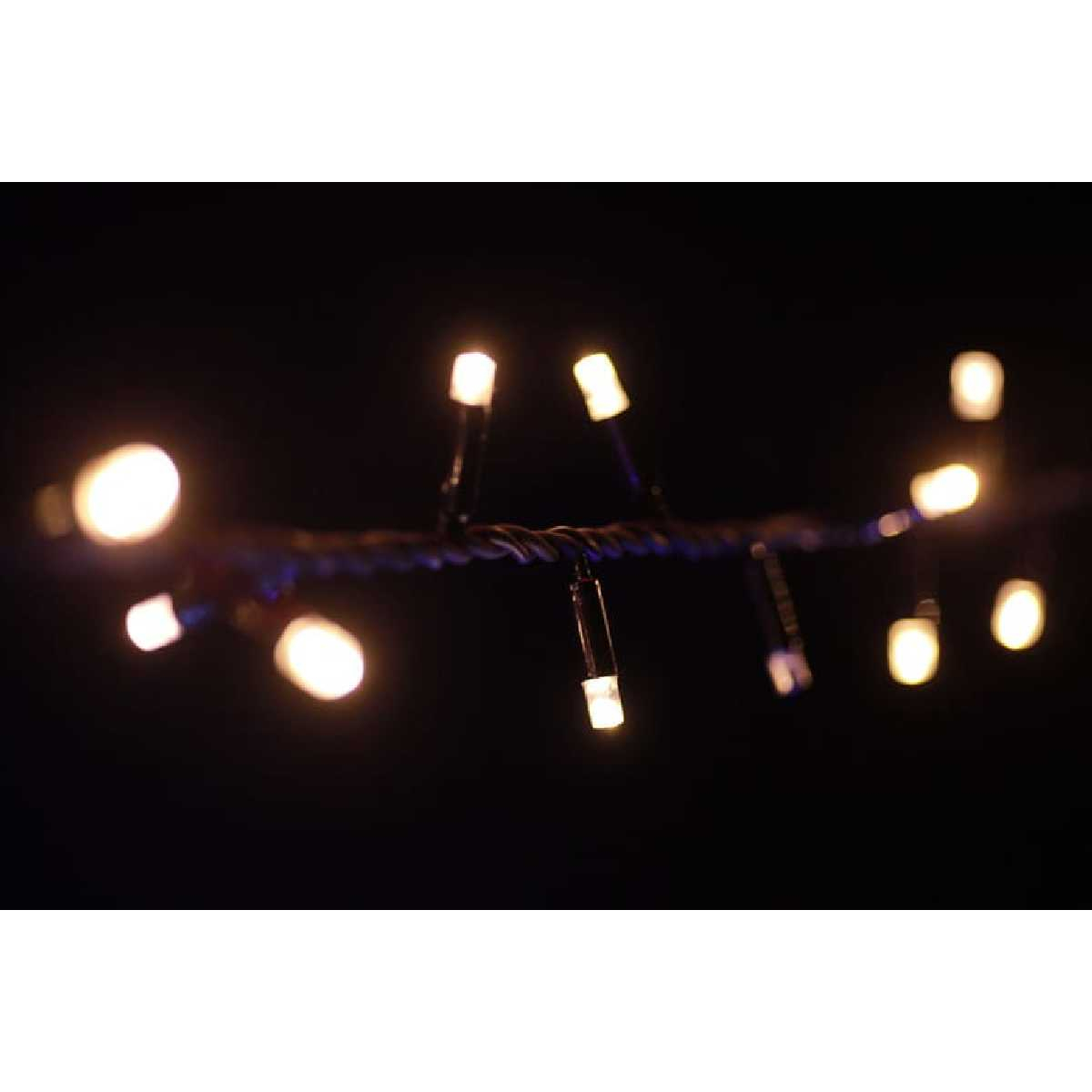 Гірлянда вулична STLS нитка 100LED 10m 230V мерехтить 10LED білий теплий/чорний IP44 EN