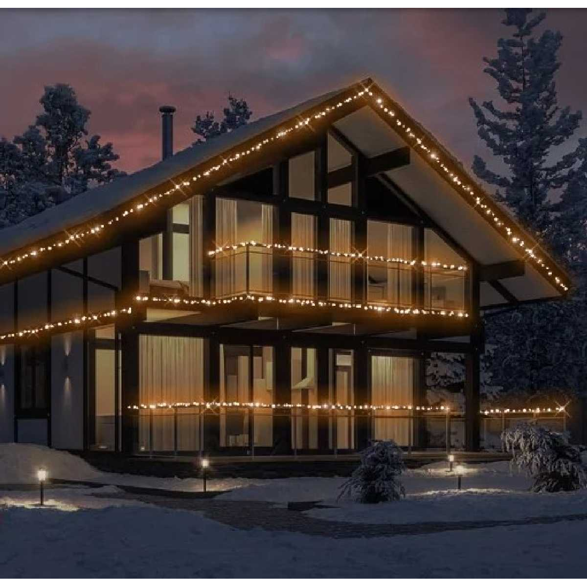 Гірлянда вулична STLS нитка 100LED 10m 230V Static жовтий/чорний IP44 EN