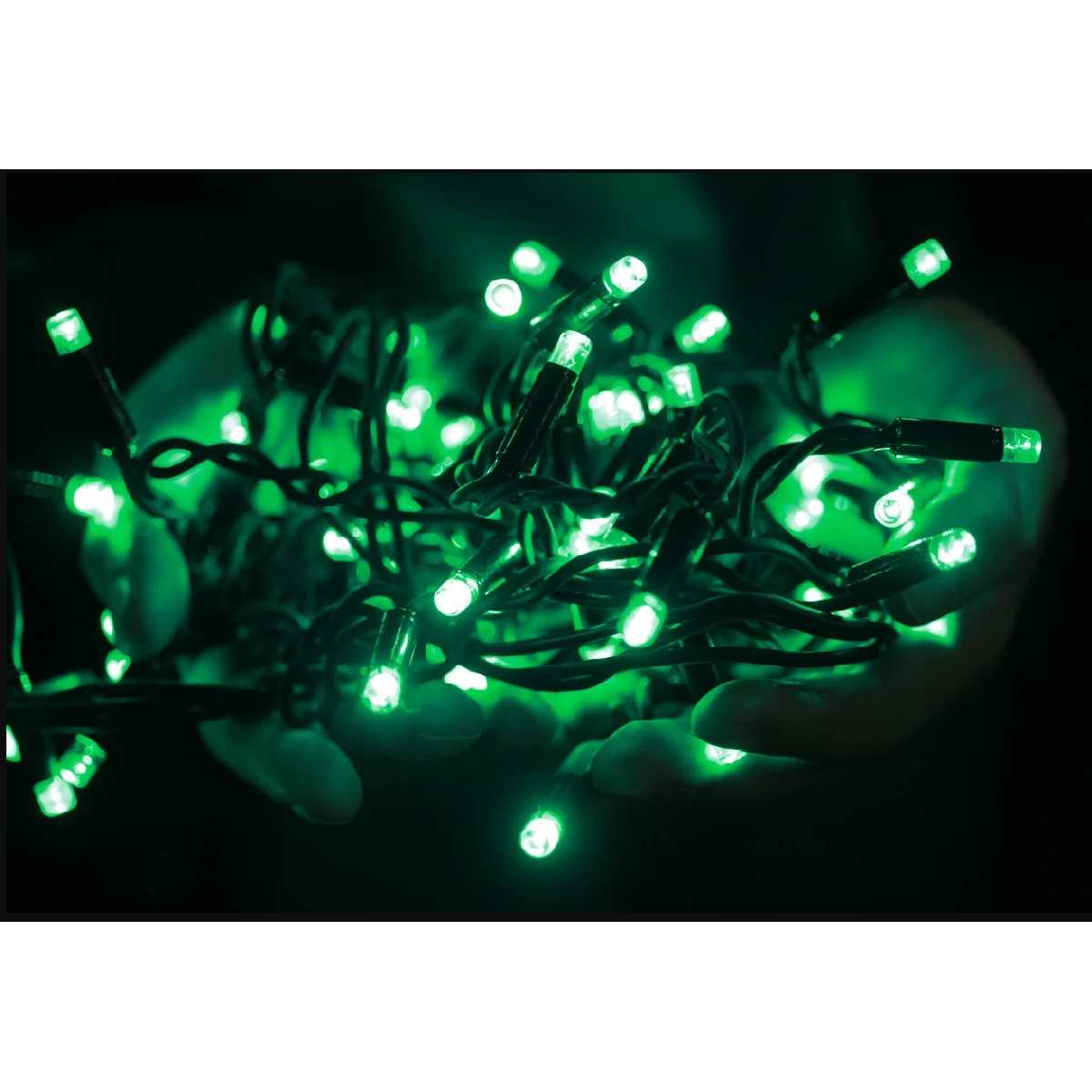Гірлянда вулична STLS нитка 200LED 10m 230V мерехтить 20LED зелений/чорний IP44 EN