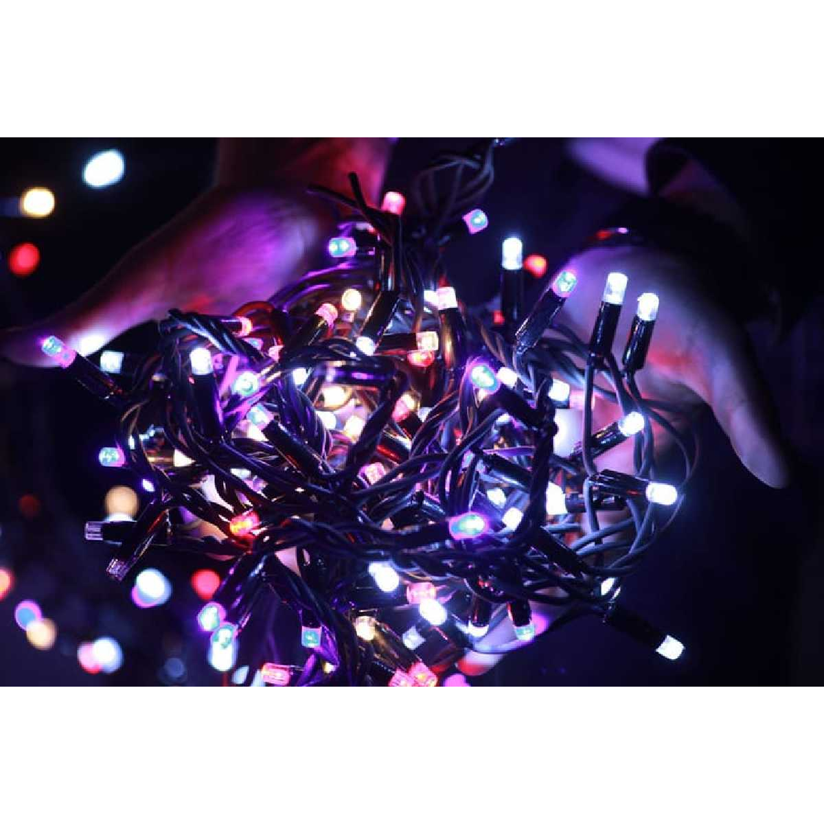 Гірлянда вулична STLS нитка 100LED 10m 230V мерехтять всі 100LED, мульти, IP44 EN