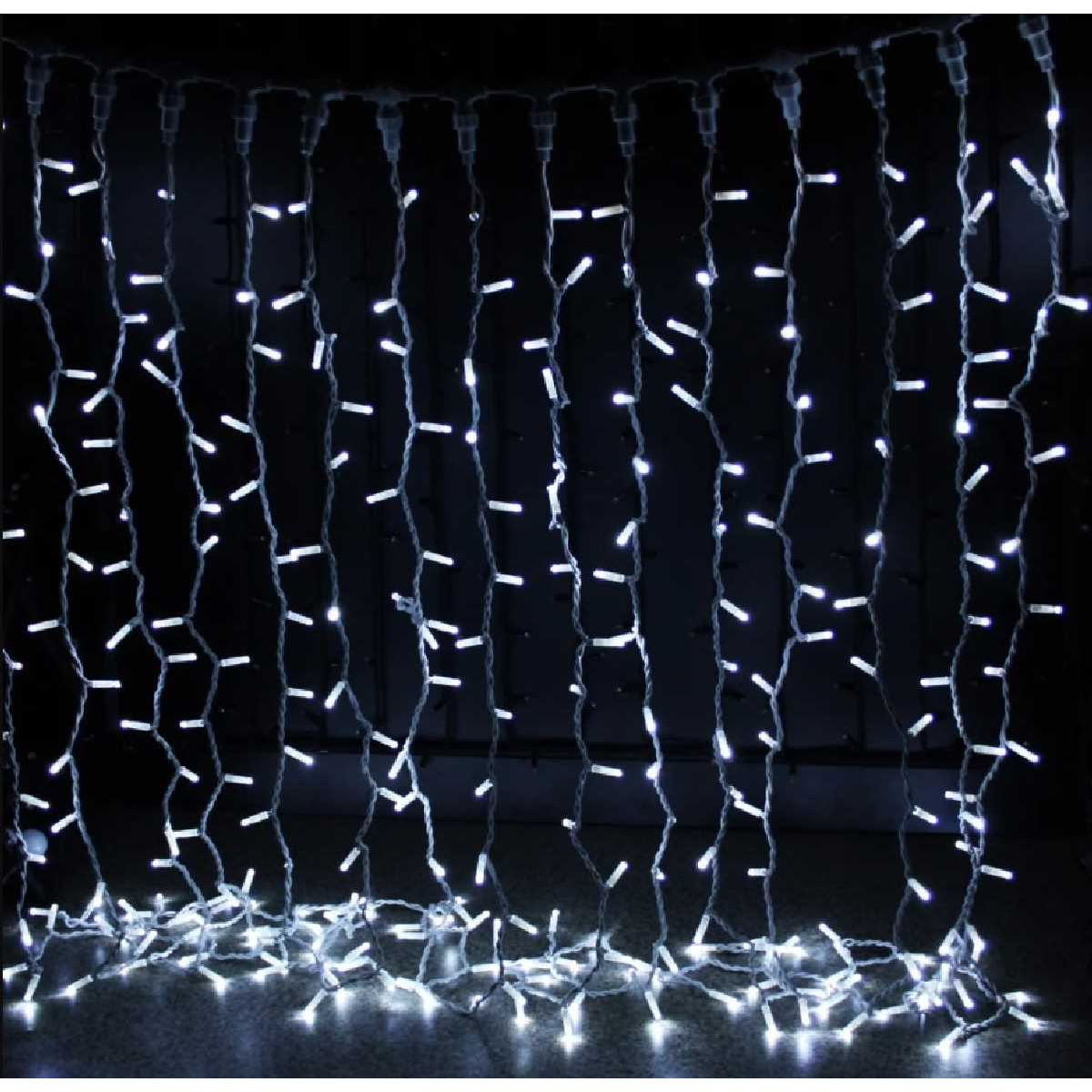 Гірлянда вулична STLS штора 456LED 2x1,5m 230V білий холодний/чорний IP44 EN