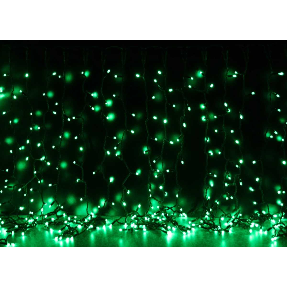 Гірлянда вулична STLS штора 288LED 1,5x1m 230V зелений/чорний IP44 EN