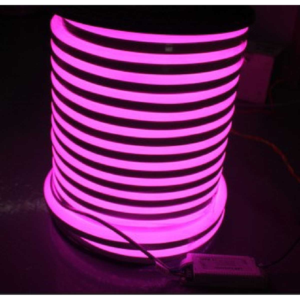 Вуличний світловий шнур STLS 220V SUPER SMD NEON FLEX 8*16мм, 92 LED/м.п., 50м/ рул колір рожевий
