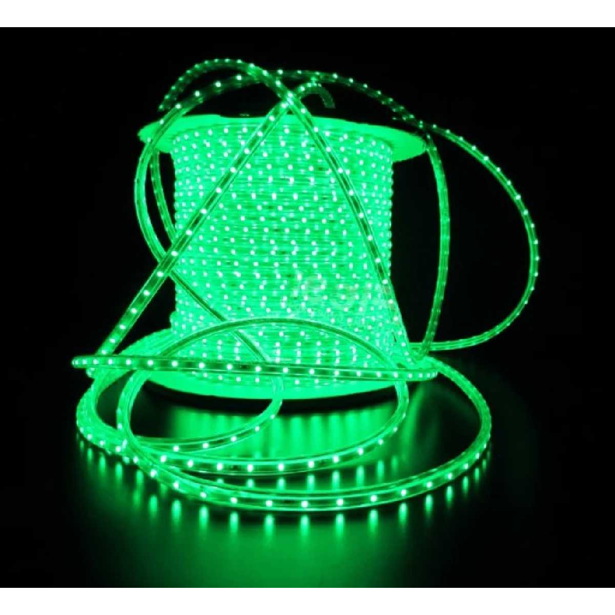 Вуличний плаский світлодіодний шнур STLS Led Duralight 6*15 мм 60 LED/м.п. зовнішній колір зелений