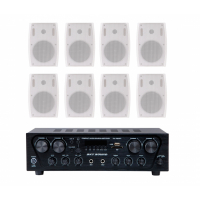 Акустичний комплект Sky Sound SKW-4808LS White, 4×80 Вт, 8 настінних колонок 5.5"