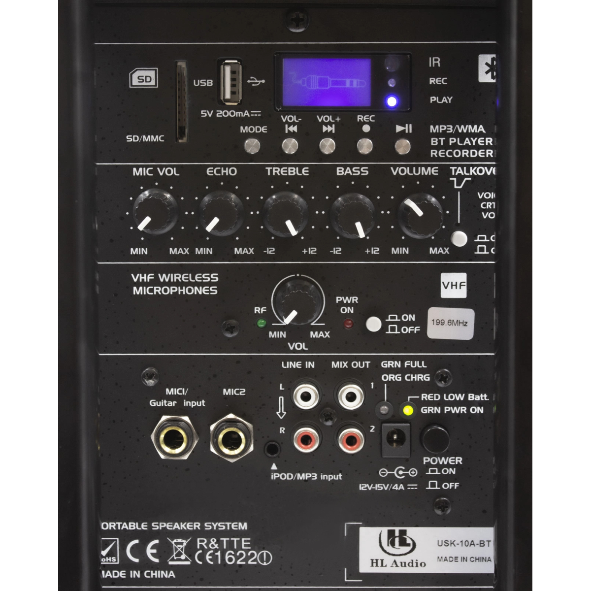 Портативна акустична система з мікрофоном HL AUDIO USK-10A-BT