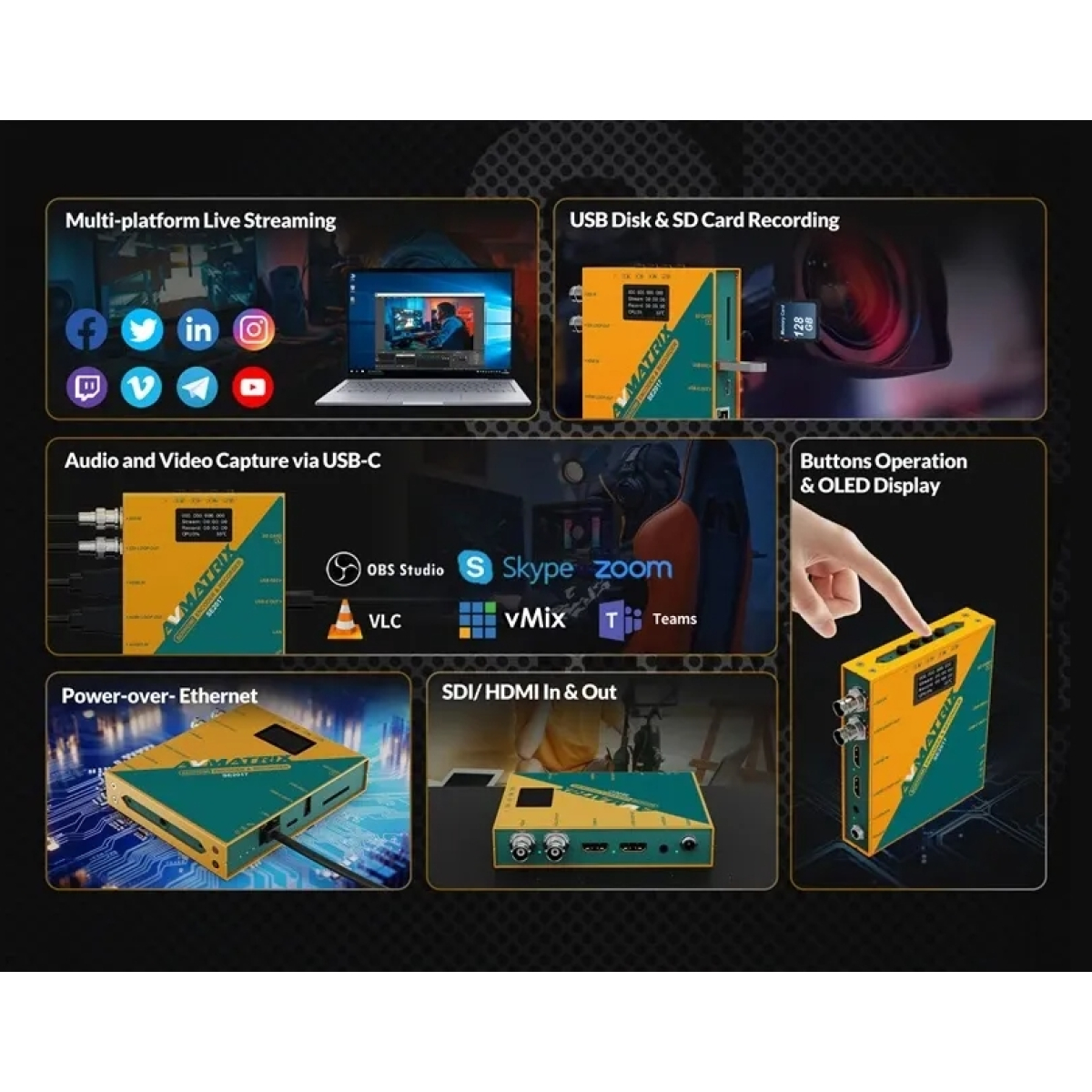 Кодер - рекордер для стрімінгу AVMATRIX SE2017