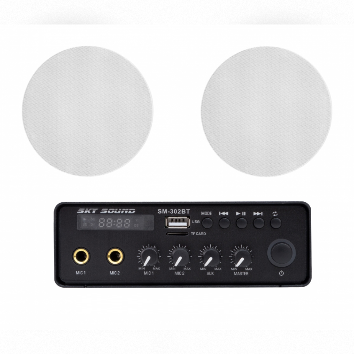 Акустический комплект Sky Sound SMF-3622 White, усилитель 2×30 Вт, 2 потолочные колонки 6.5"