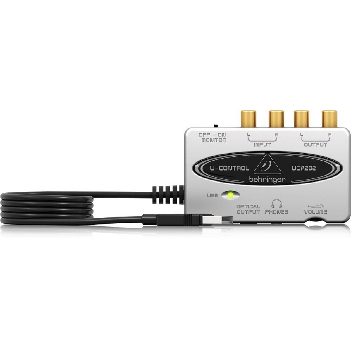 Аудиоинтерфейс Behringer U-CAGE UCA202, USB 2-канальный, 16-бит/48 кГц, RCA/3.5 мм