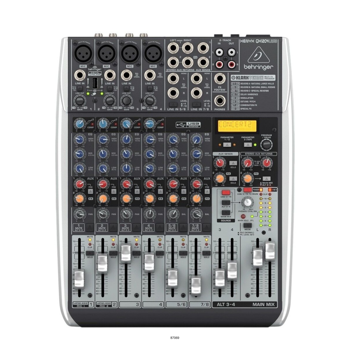 Микшерный пульт Behringer XENYX QX1204USB с USB-интерфейсом черный