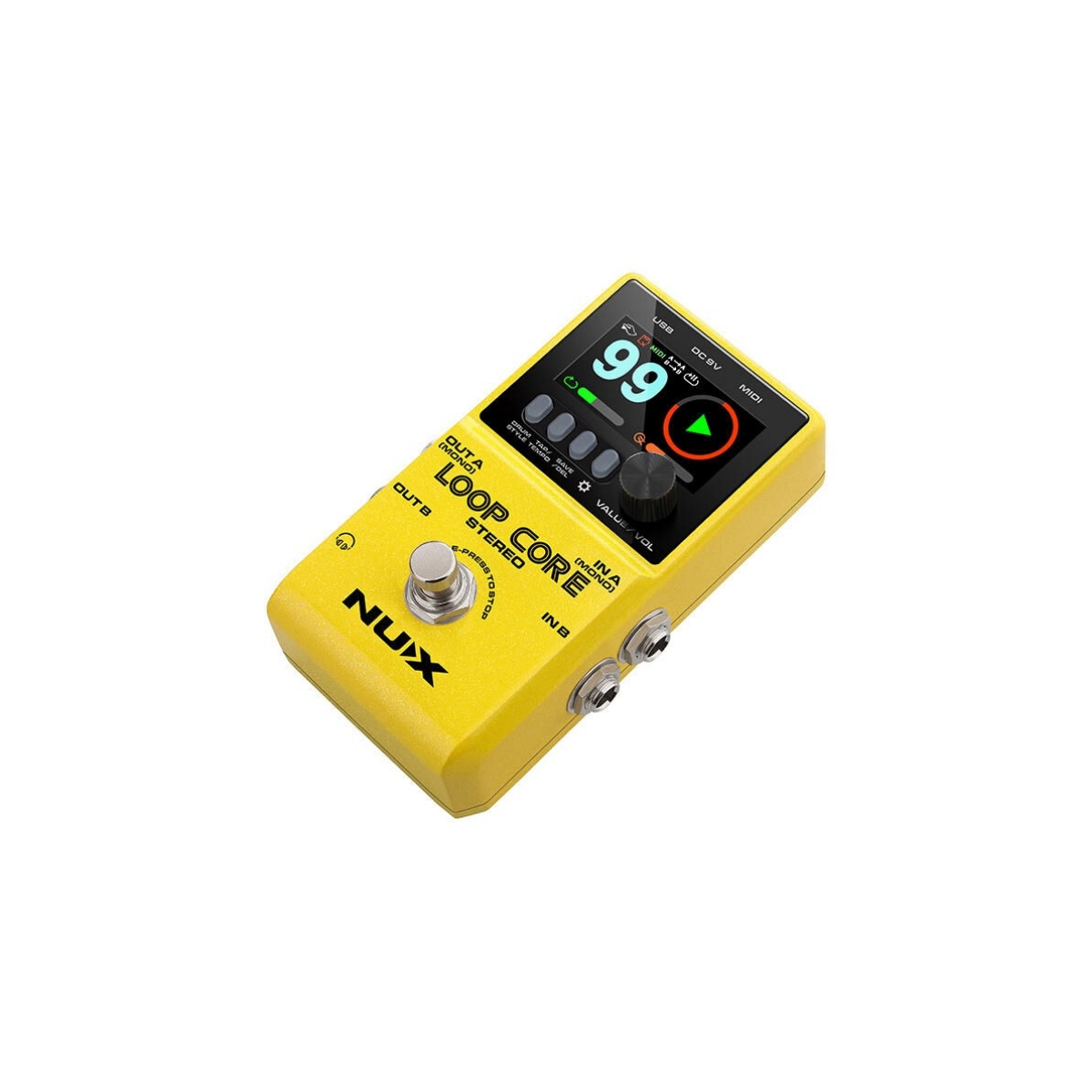 Педаль-лупер NUX Loop Core Stereo, 6 часов записи, 99 слотов памяти