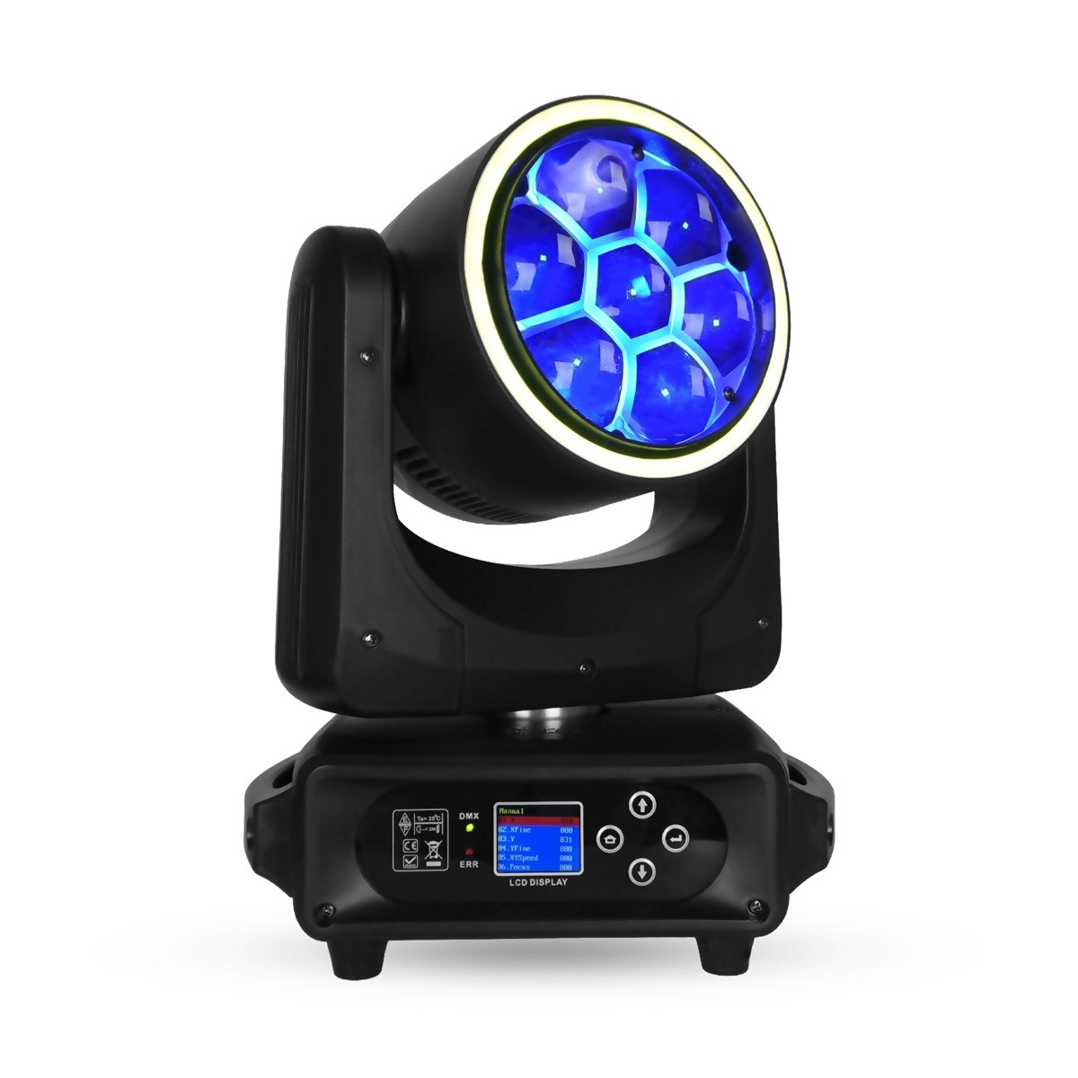 Поворотный прожектор Free Color W740 B-Eye, LED RGBW 7×40 Вт, DMX