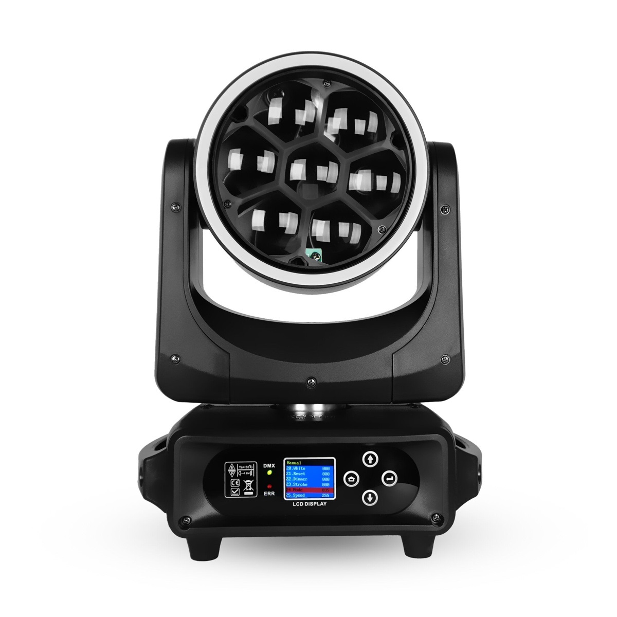 Поворотный прожектор Free Color W740 B-Eye, LED RGBW 7×40 Вт, DMX