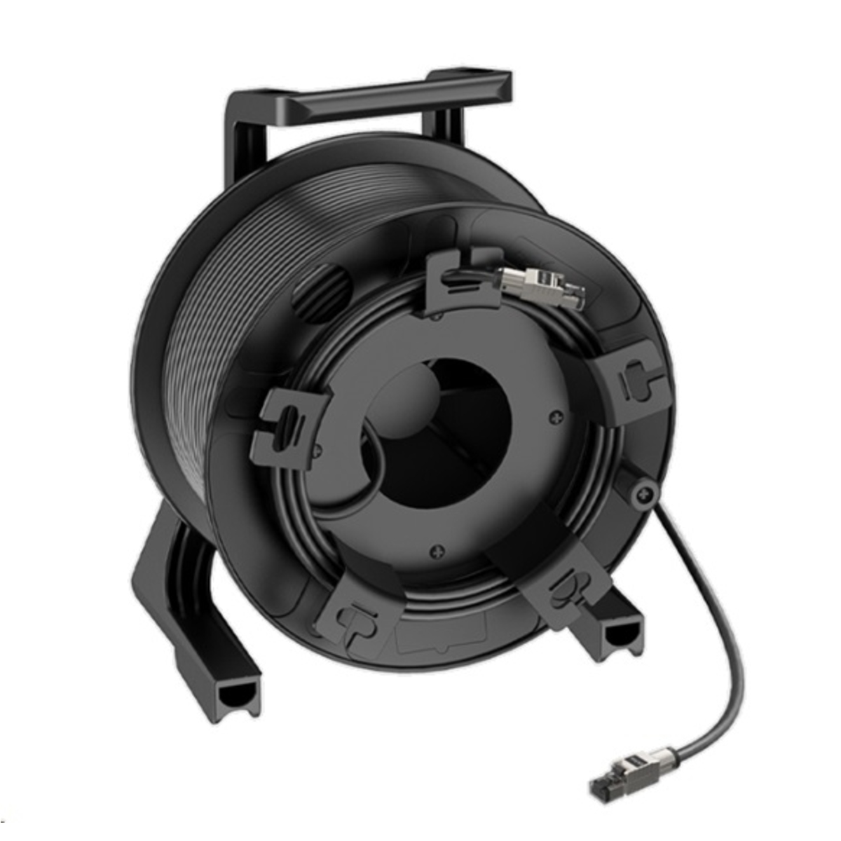 Кабельний барабан з гнучким кабелем категорії 6 Roxtone DC6EEE4L90, 90 м, чорний